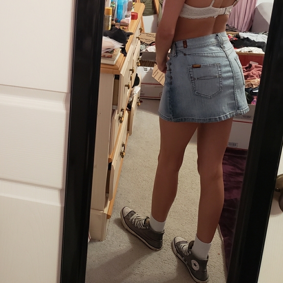 Vintage Y2K BONGO Faded Distressed Denim Low-Rise Mini Jean Skirt - Picture 2 of 8